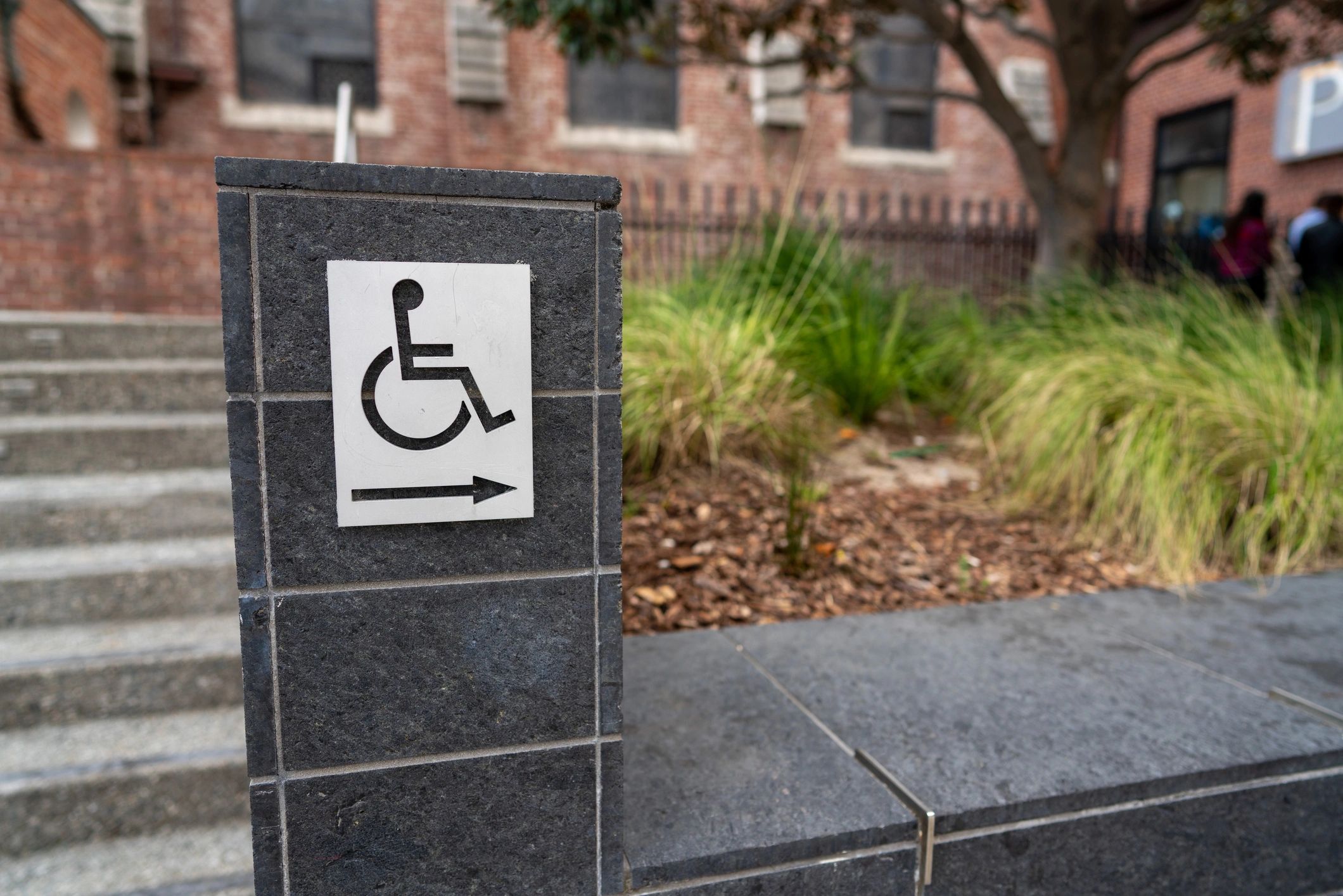 Accessible ramp entrance signage